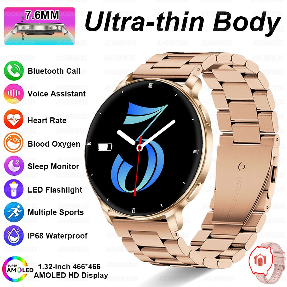 2026New 7.6mm Ultra Thin Women Smartwatch AMOLED Display Bluetooth