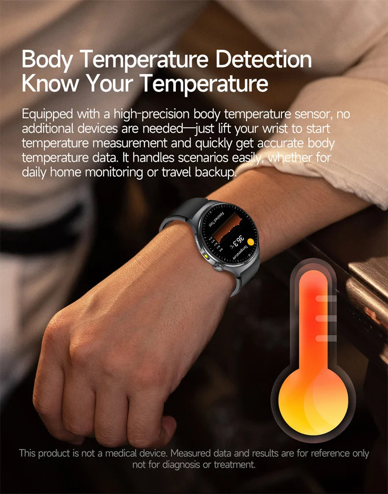 New Accurate ECG Smart Watch Heart Health Analysis Blood oxygen Pressure BT