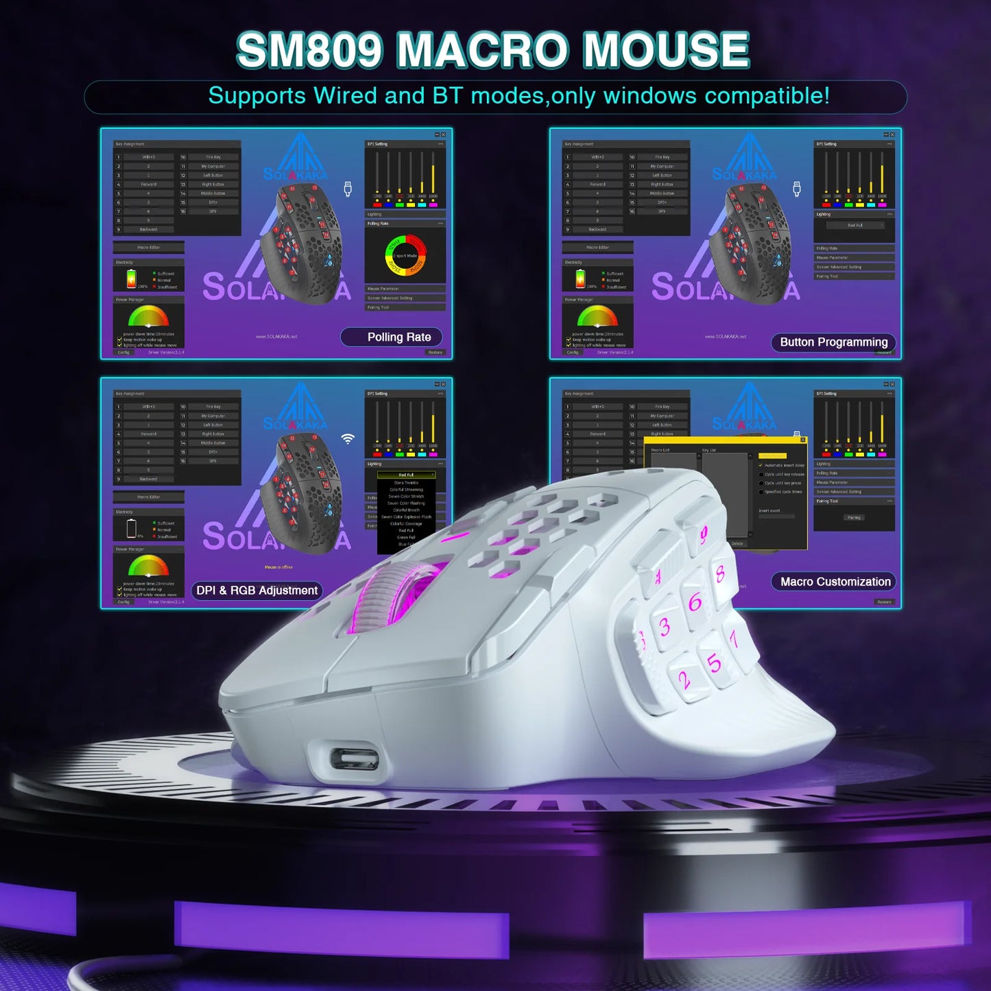 Pro Wireless MMO Gaming Mouse Programmable Macro Wireless mouse