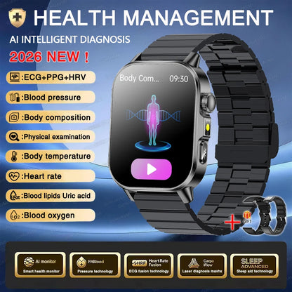 New Men Accurate Health Diagnosis ECG Smart Watch Blood Pressure Smartwatch