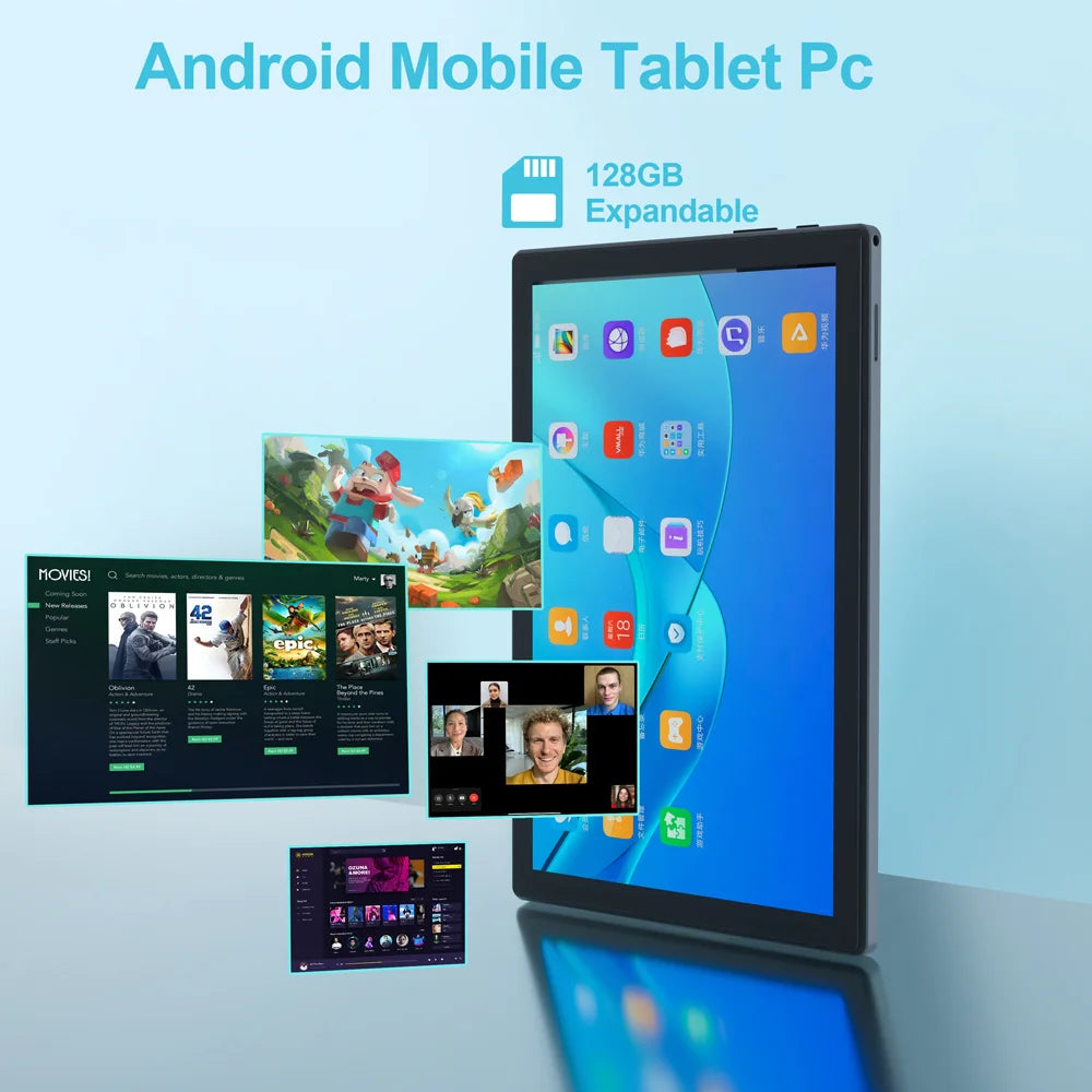 New Google 10.1 Inch HD Display Pad Octa Core Android 13 Tablets Dual SIM