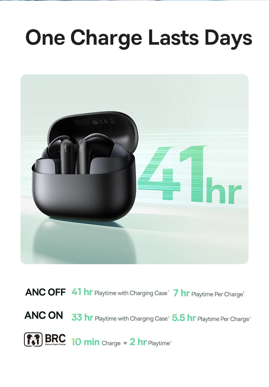 Baseus Bass Noise Cancelling ANC True Wireless Earbuds Bluetooth Ear buds